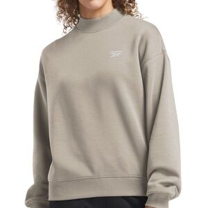 Reebok Women's Identity Cotton Fleece Mock Neck Sweatshirt - Moonstone XL